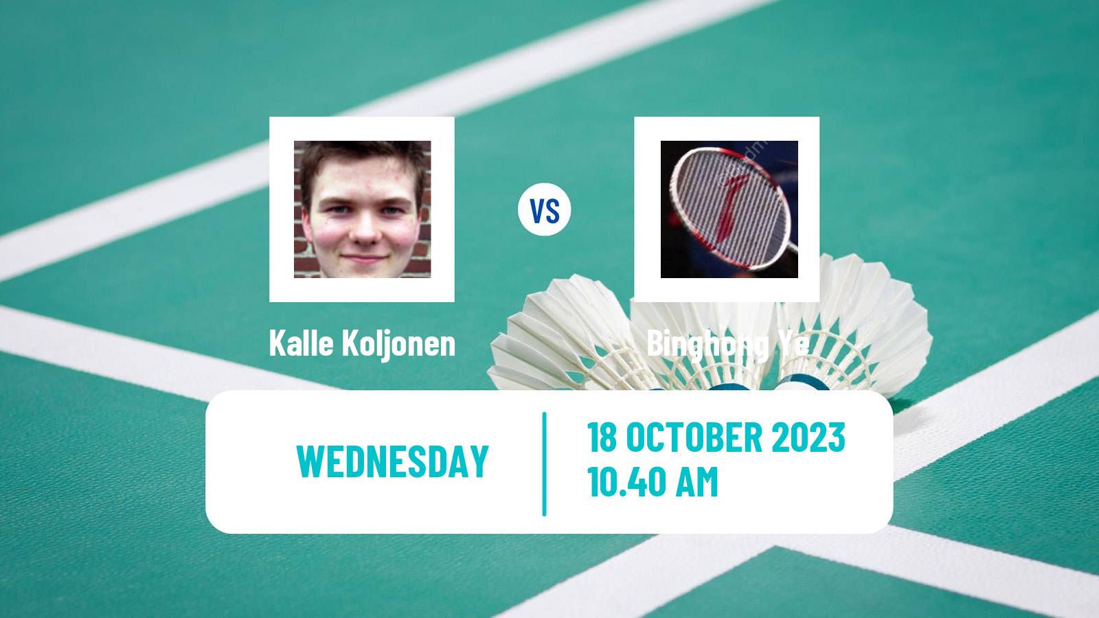 Badminton BWF World Tour Abu Dhabi Masters Men Kalle Koljonen - Binghong Ye