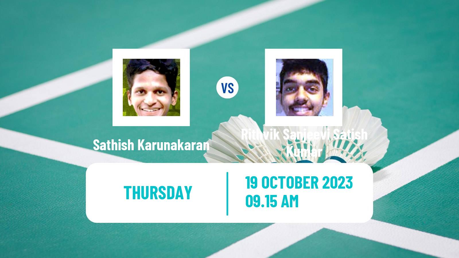 Badminton BWF World Tour Abu Dhabi Masters Men Sathish Karunakaran - Rithvik Sanjeevi Satish Kumar