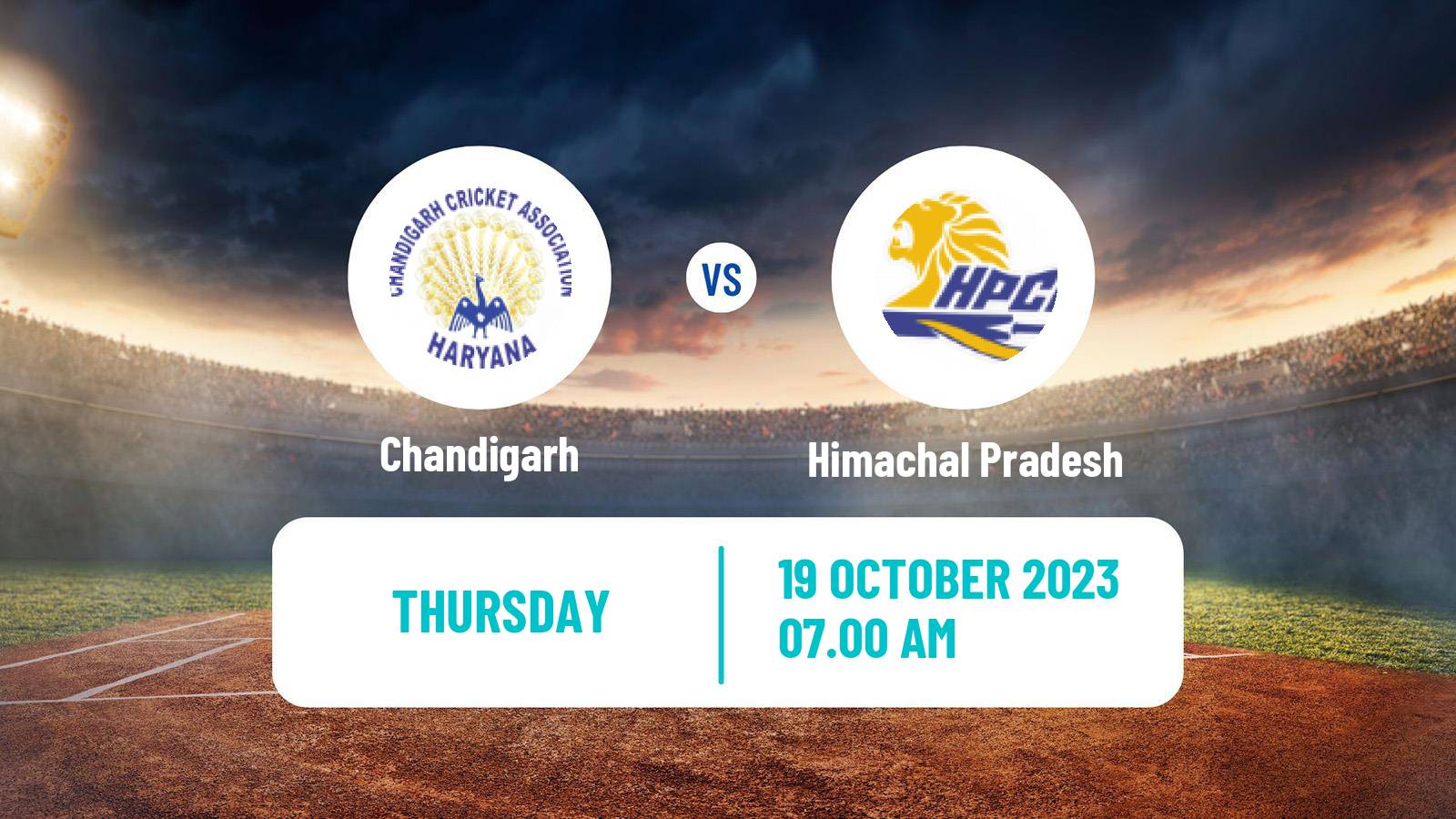 Cricket Syed Mushtaq Ali Trophy Chandigarh - Himachal Pradesh