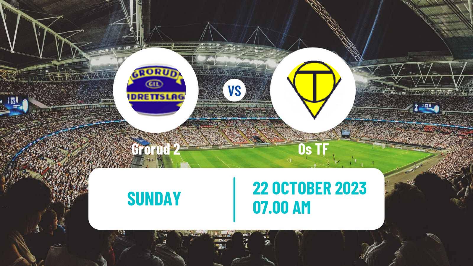 Soccer Norwegian Division 3 - Group 1 Grorud 2 - Os TF