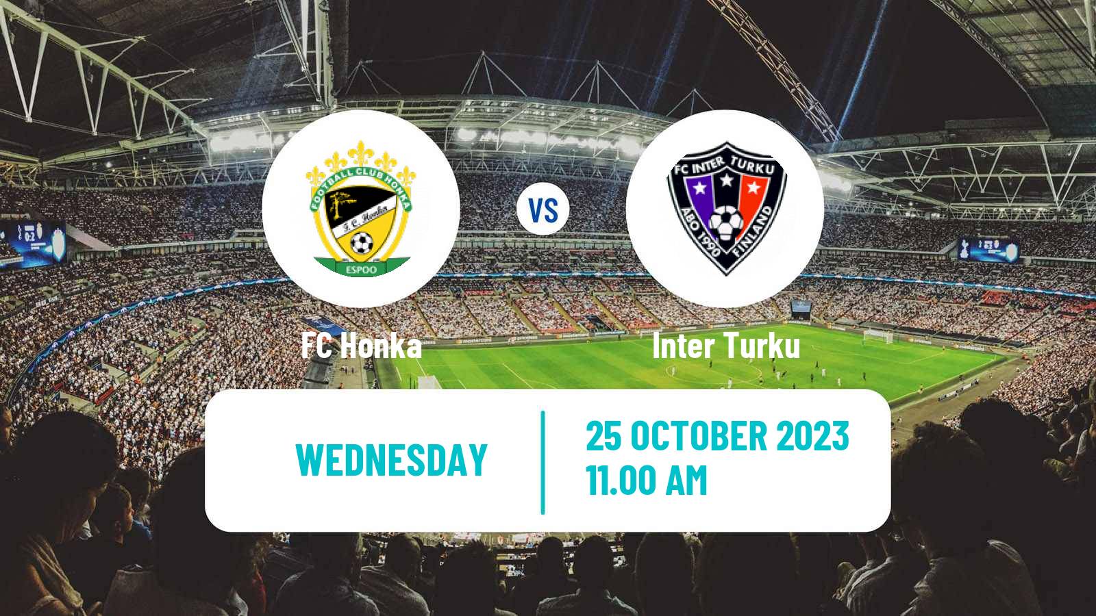 Soccer Finnish Veikkausliiga Honka - Inter Turku