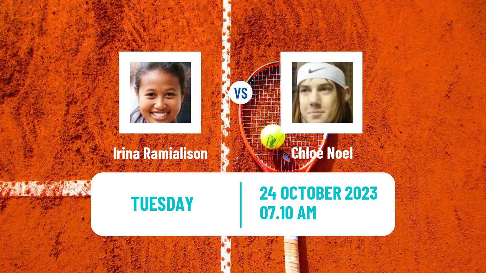 Tennis ITF W80 Poitiers Women 2023 Irina Ramialison - Chloe Noel