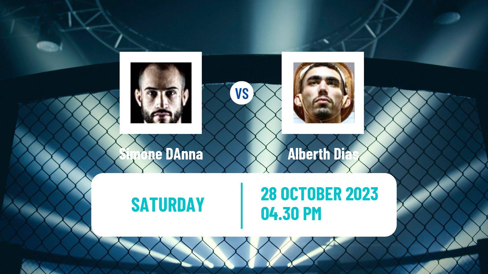 MMA Featherweight Cage Warriors Men Simone D'Anna - Alberth Dias