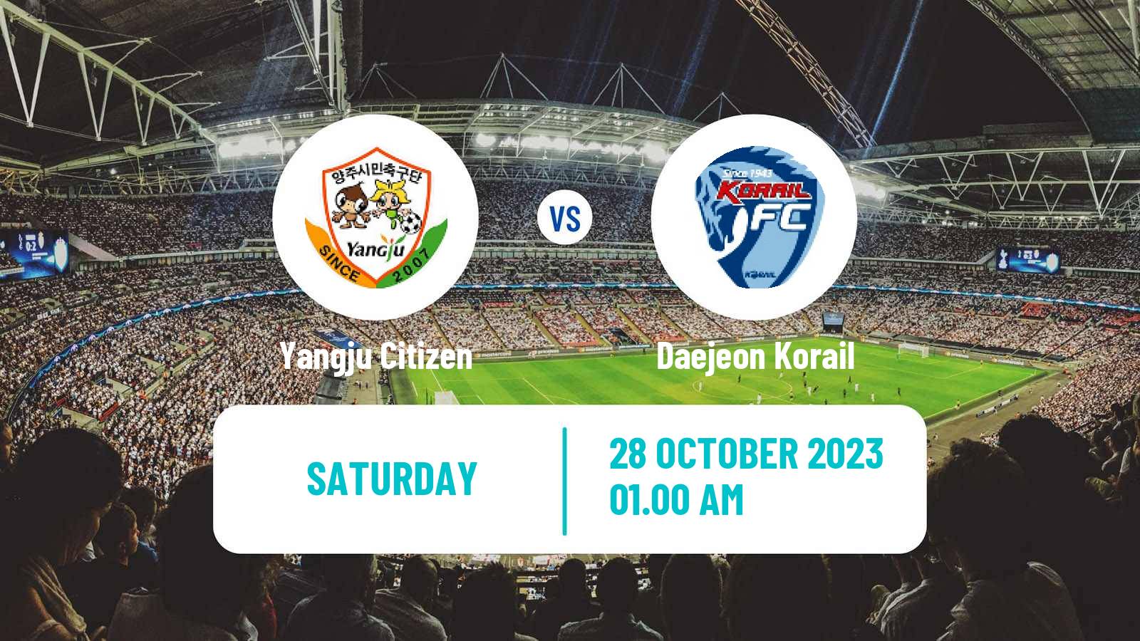 Soccer South Korean K3 League Yangju Citizen - Daejeon Korail