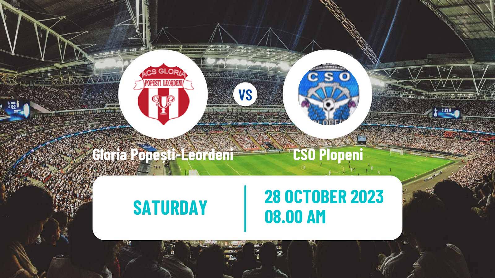 Soccer Romanian Liga 3 - Seria 4 Gloria Popești-Leordeni - Plopeni