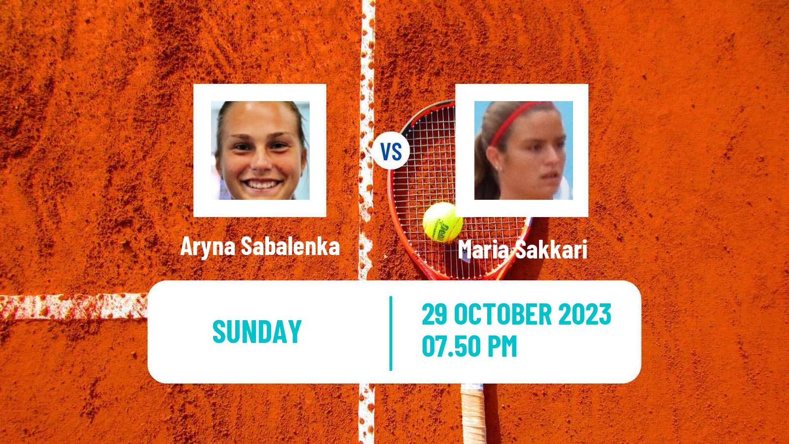 Tennis WTA Finals Aryna Sabalenka - Maria Sakkari