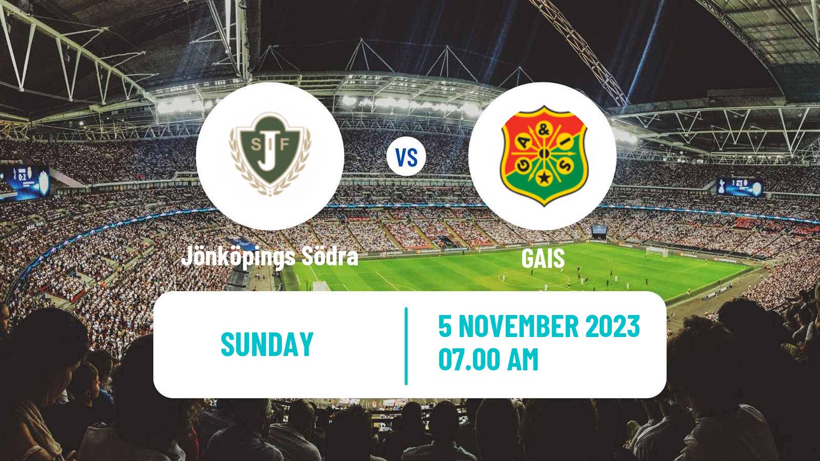 Soccer Swedish Superettan Jönköpings Södra - GAIS