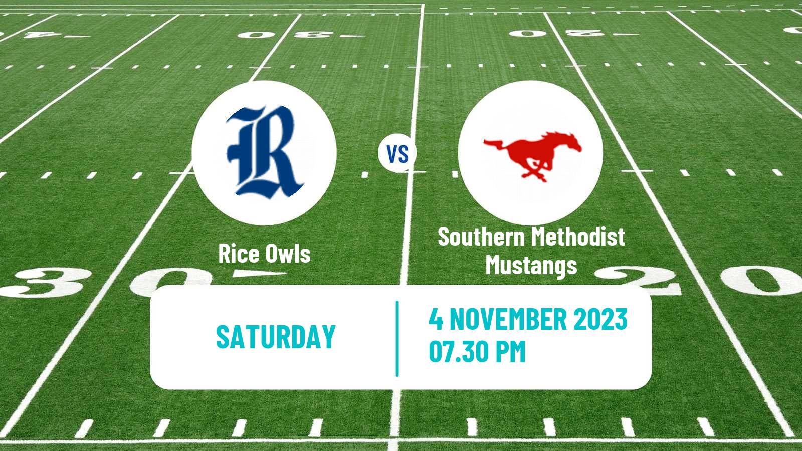 American football NCAA College Football Rice Owls - Southern Methodist Mustangs