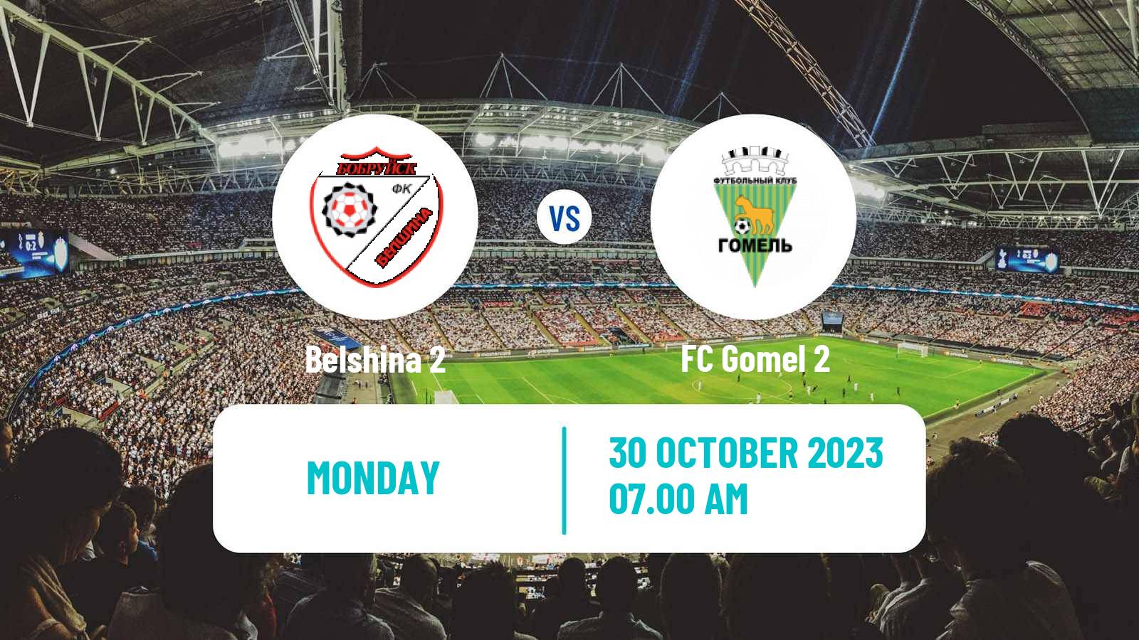 Soccer Belarusian Vysshaya Liga Reserve Belshina 2 - Gomel 2