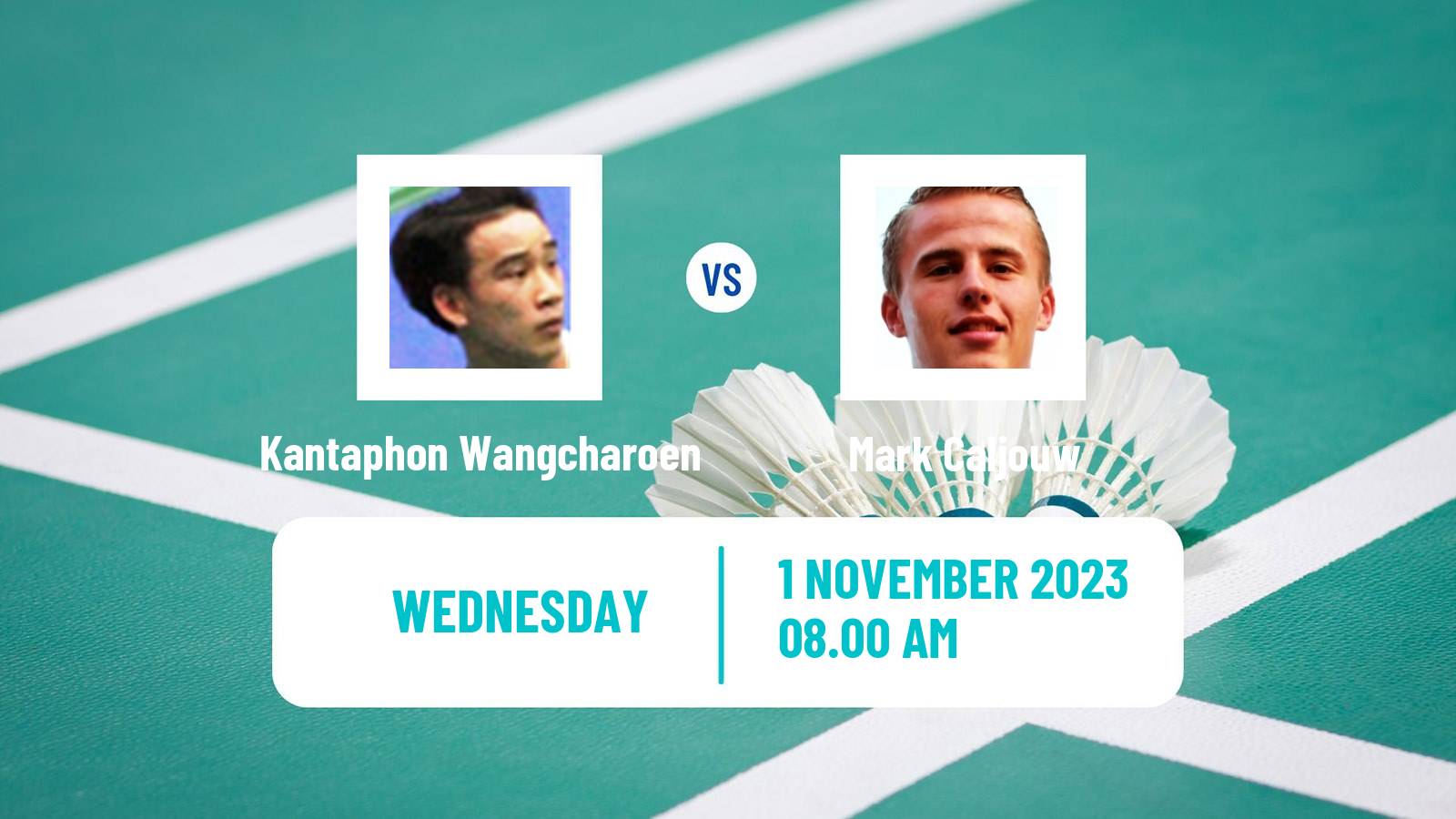 Badminton BWF World Tour Hylo Open Men Kantaphon Wangcharoen - Mark Caljouw
