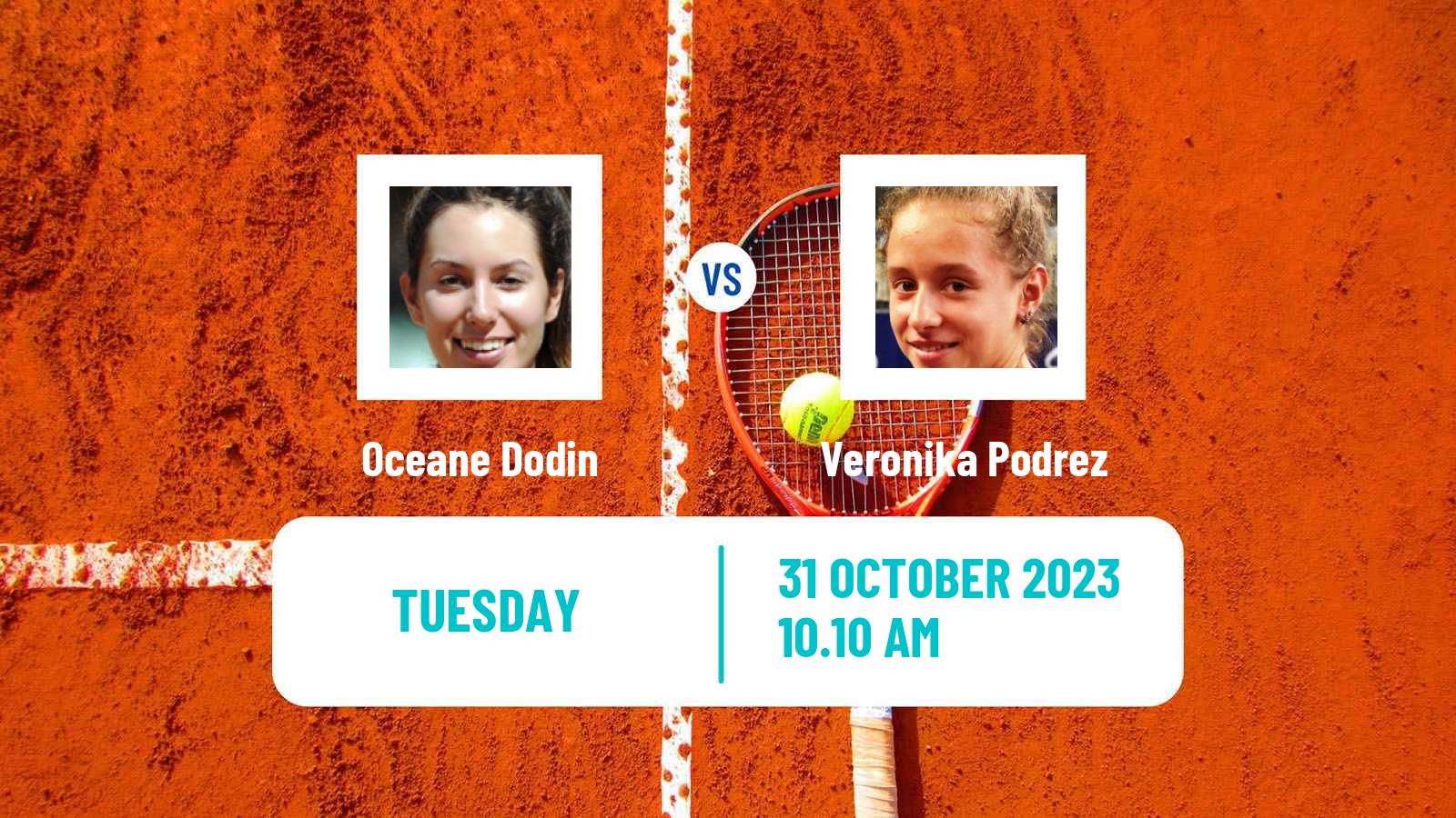 Tennis ITF W60 Nantes Women Oceane Dodin - Veronika Podrez