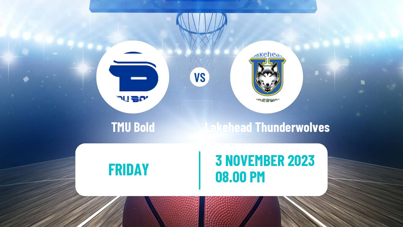 Basketball Canadian U Sports Basketball TMU Bold - Lakehead Thunderwolves