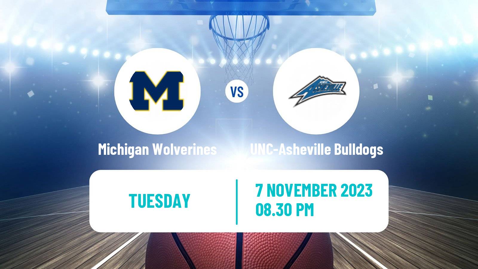 Basketball NCAA College Basketball Michigan Wolverines - UNC-Asheville Bulldogs