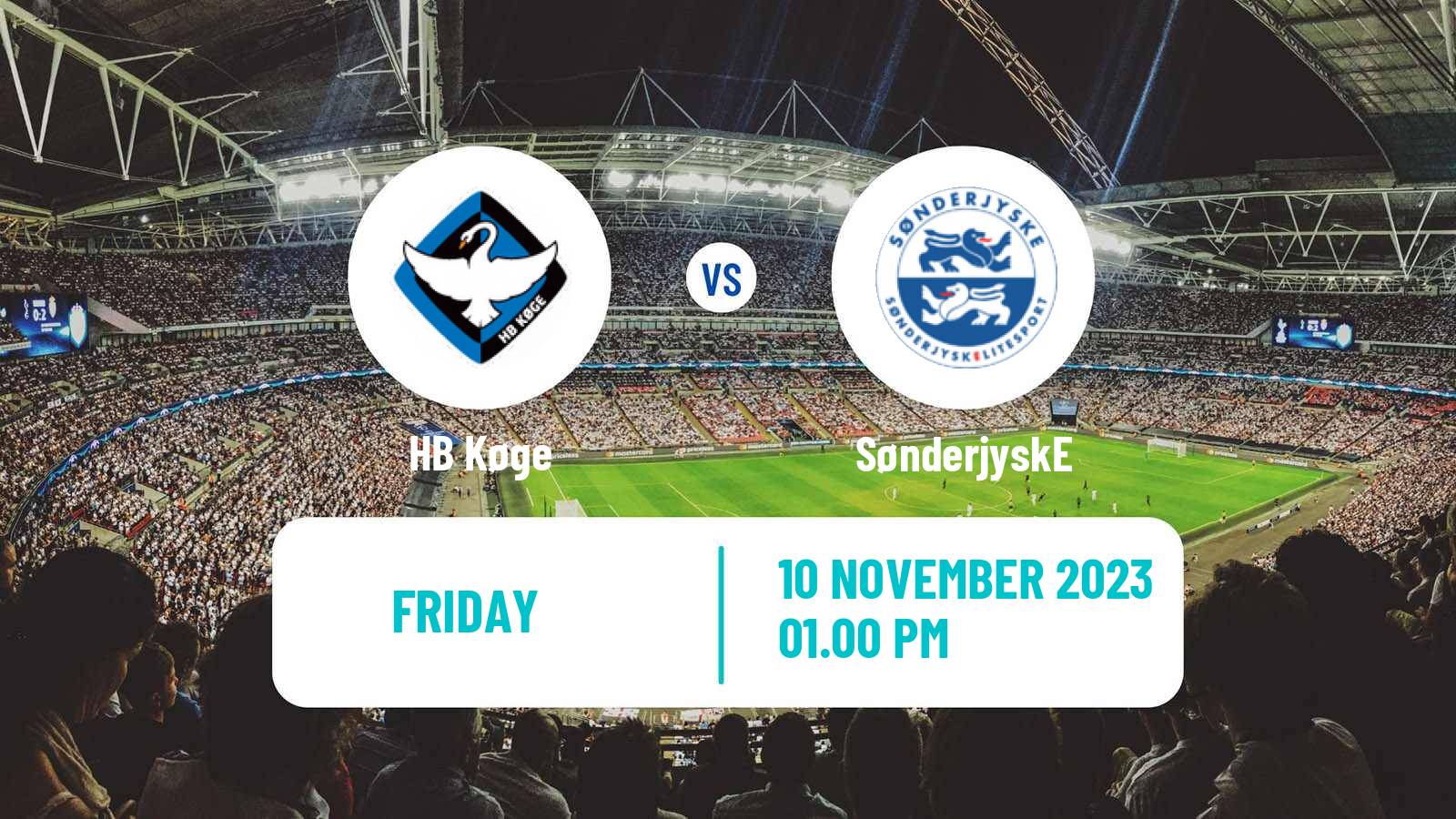 Soccer Danish 1 Division HB Køge - SønderjyskE