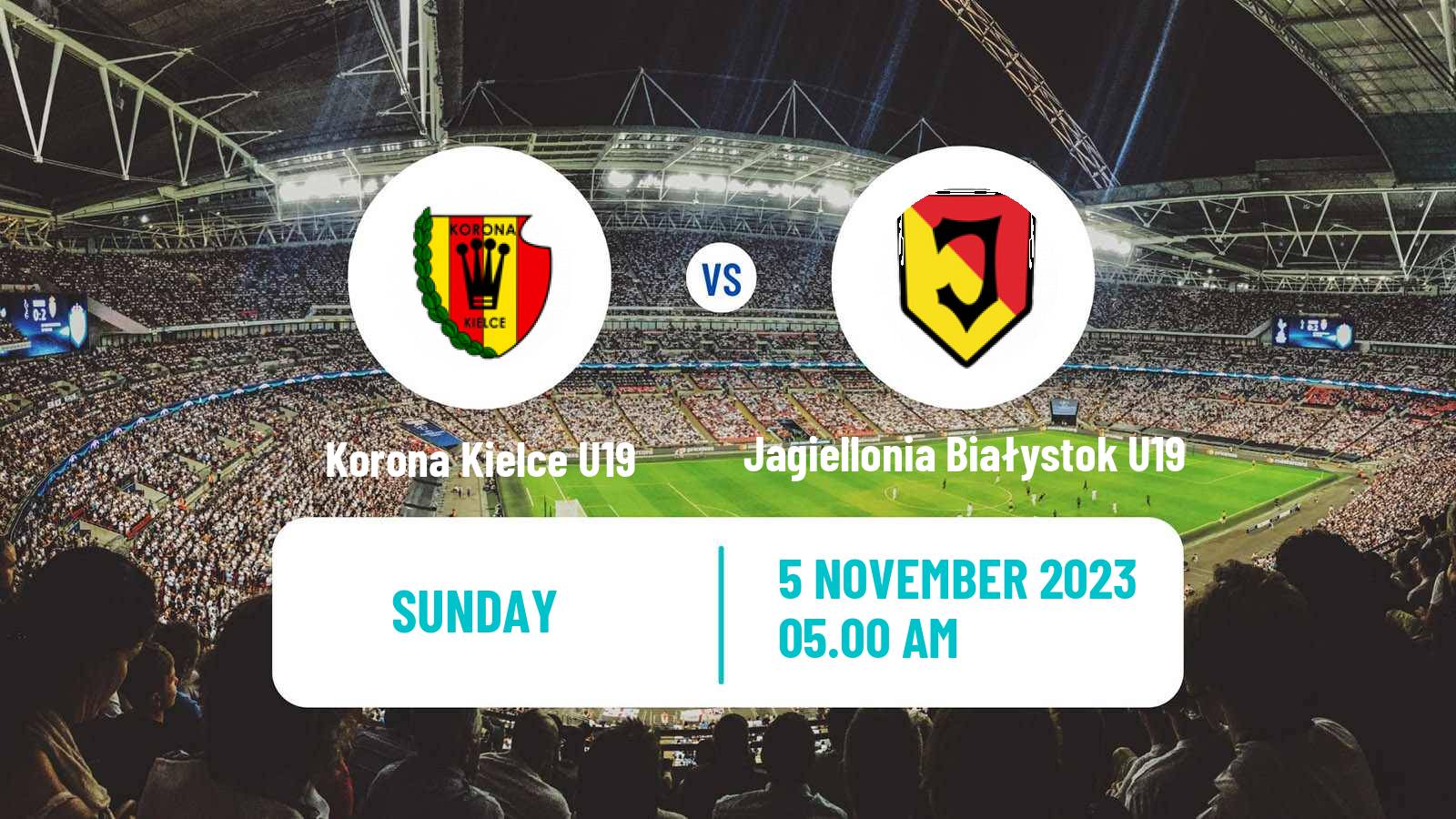 Soccer Polish Central Youth League Korona Kielce U19 - Jagiellonia Białystok U19
