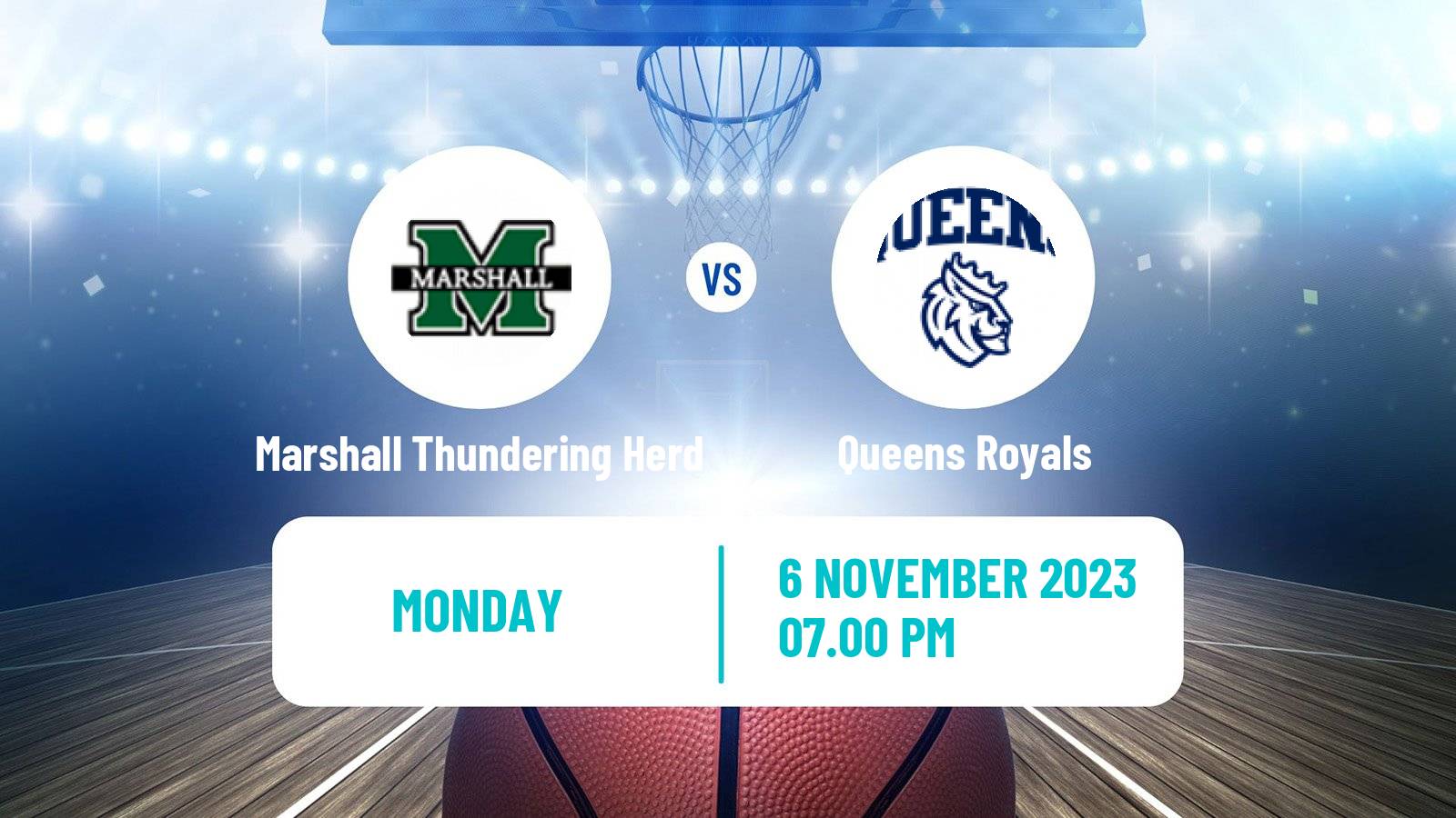 Basketball NCAA College Basketball Marshall Thundering Herd - Queens Royals
