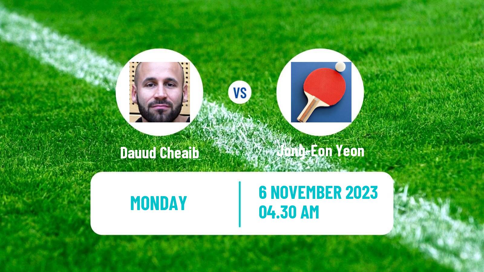 Table tennis Challenger Series Men Dauud Cheaib - Jong-Eon Yeon