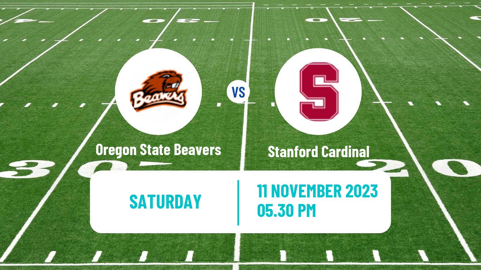American football NCAA College Football Oregon State Beavers - Stanford Cardinal