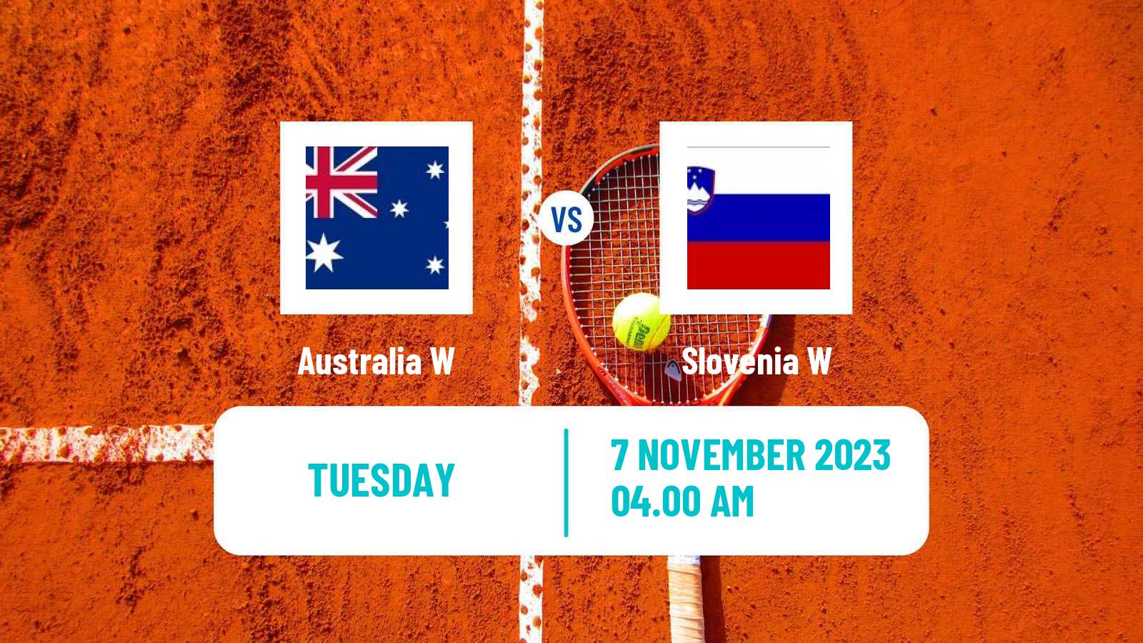 Tennis WTA Billie Jean King Cup World Group Teams Australia W - Slovenia W