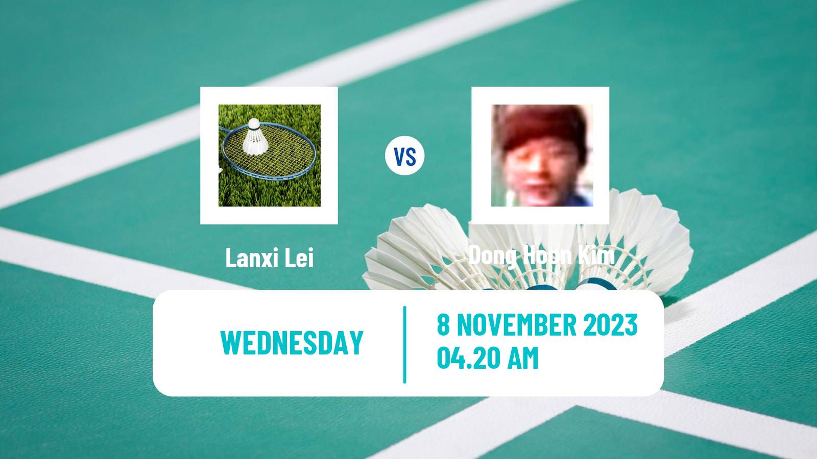 Badminton BWF World Tour Korea Masters Men Lanxi Lei - Dong Hoon Kim