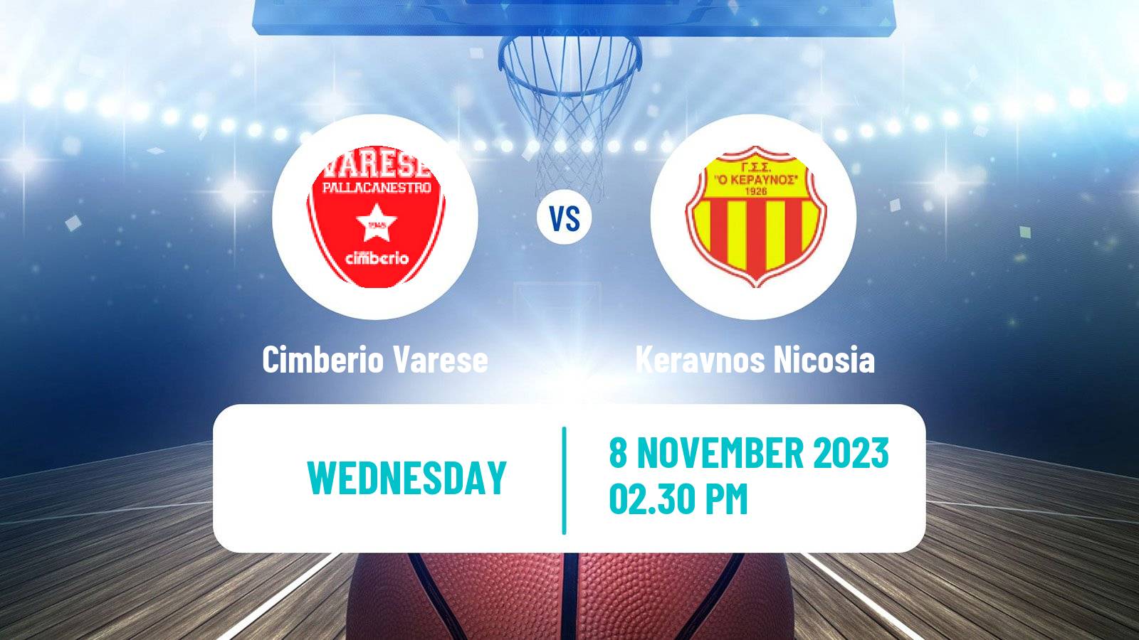 Basketball FIBA Europe Cup Varese - Keravnos Nicosia