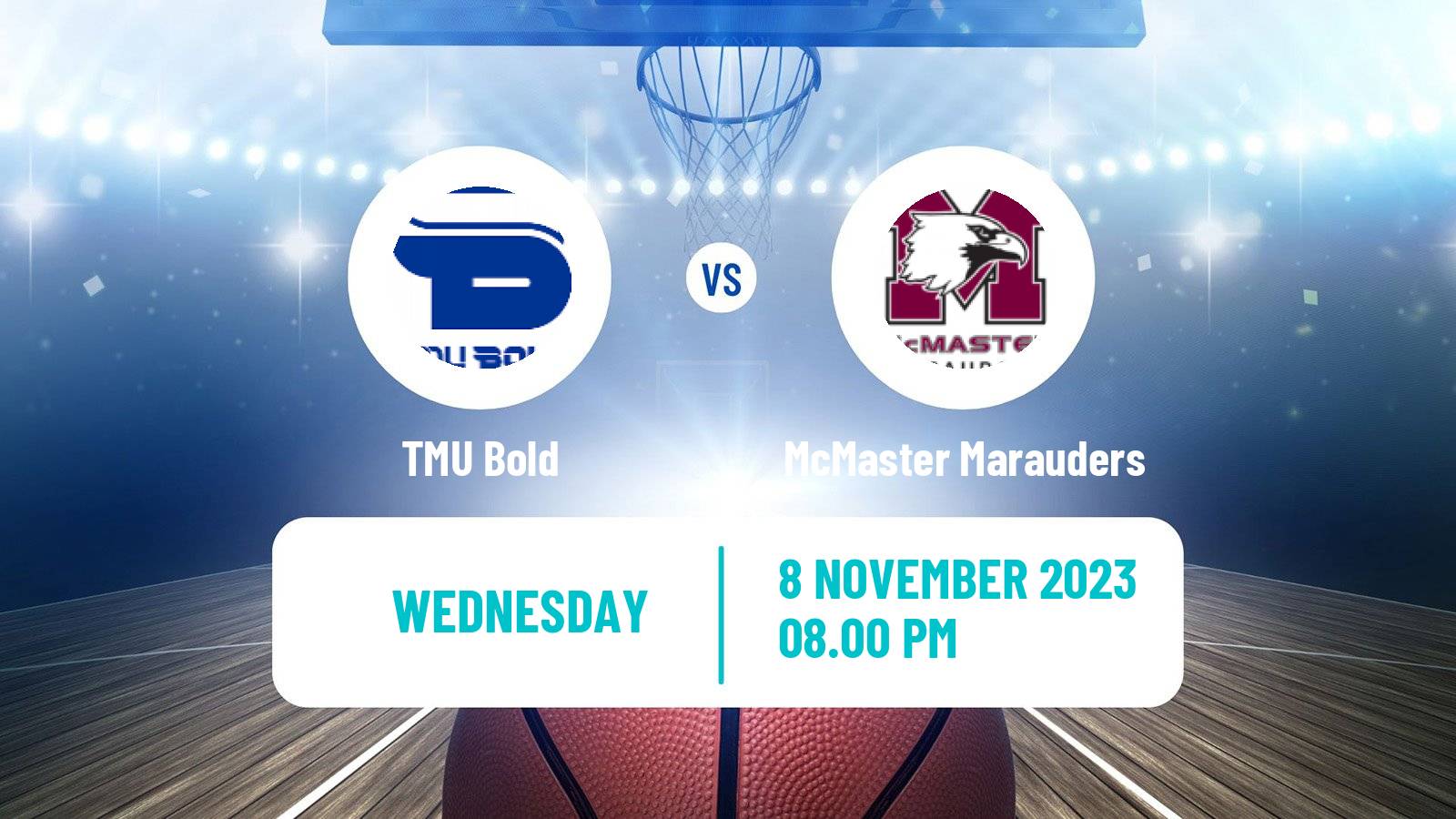 Basketball Canadian U Sports Basketball TMU Bold - McMaster Marauders