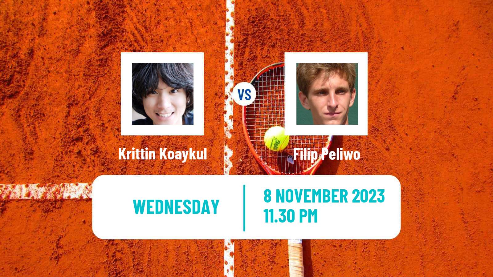 Tennis ITF M15 Hua Hin Men Krittin Koaykul - Filip Peliwo