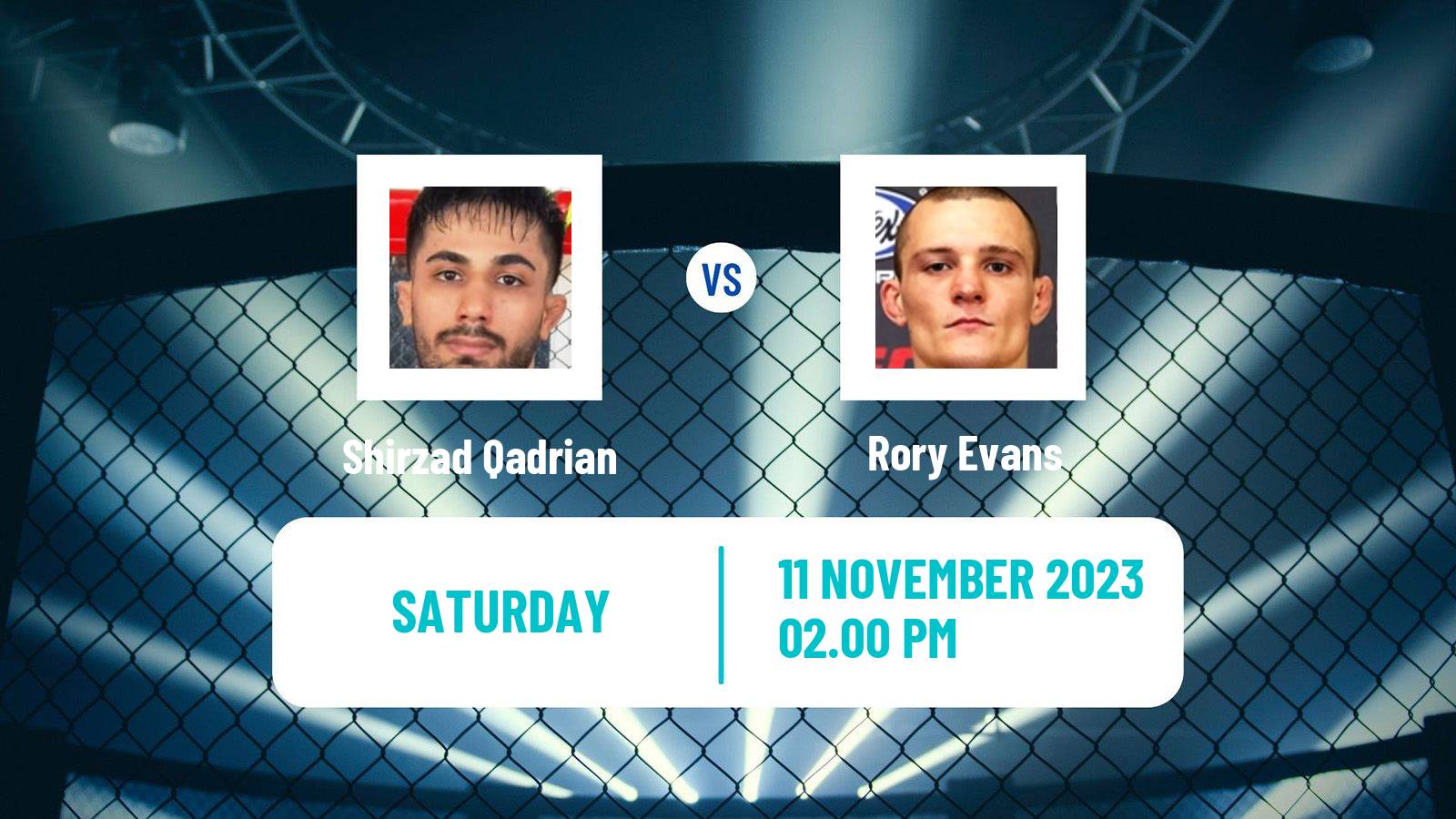 MMA Bantamweight Cage Warriors Men Shirzad Qadrian - Rory Evans