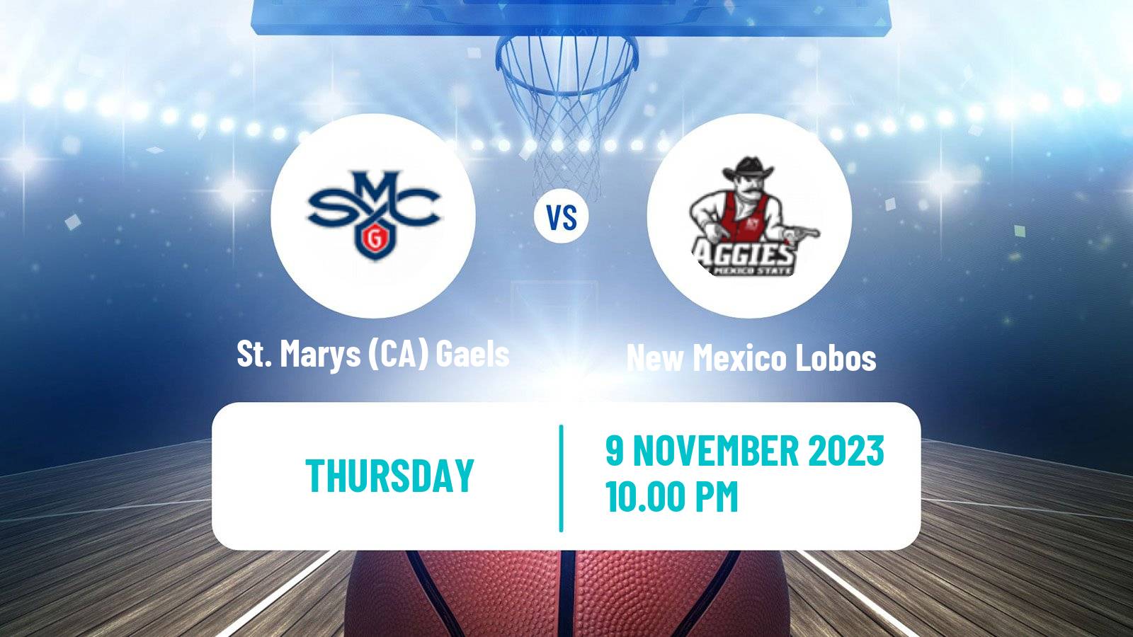 Basketball NCAA College Basketball St. Marys CA Gaels - New Mexico Lobos