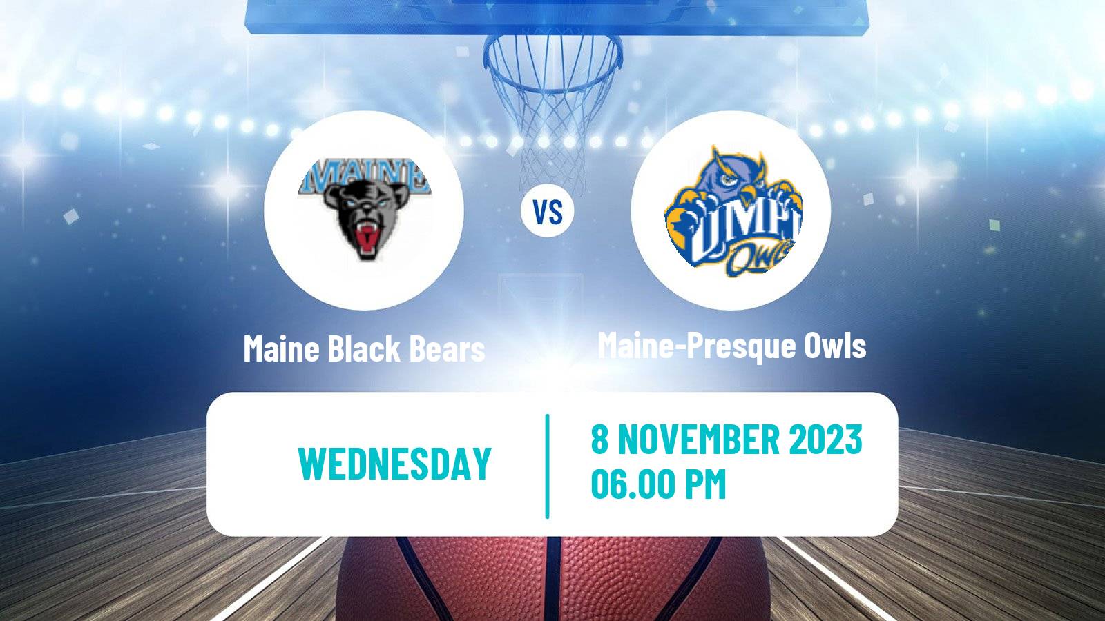 Basketball NCAA College Basketball Maine Black Bears - Maine-Presque Owls