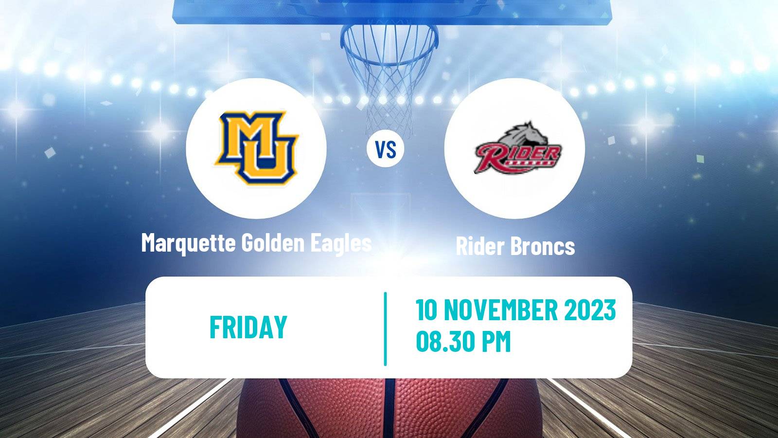 Basketball NCAA College Basketball Marquette Golden Eagles - Rider Broncs