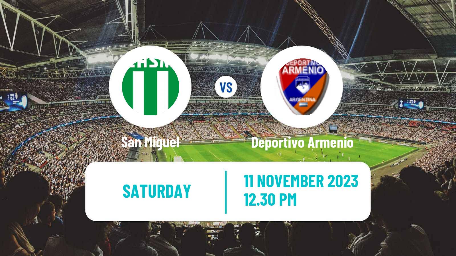 Soccer Argentinian Primera B San Miguel - Deportivo Armenio