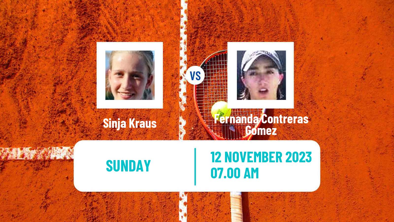 Tennis WTA Billie Jean King Cup World Group Sinja Kraus - Fernanda Contreras Gomez