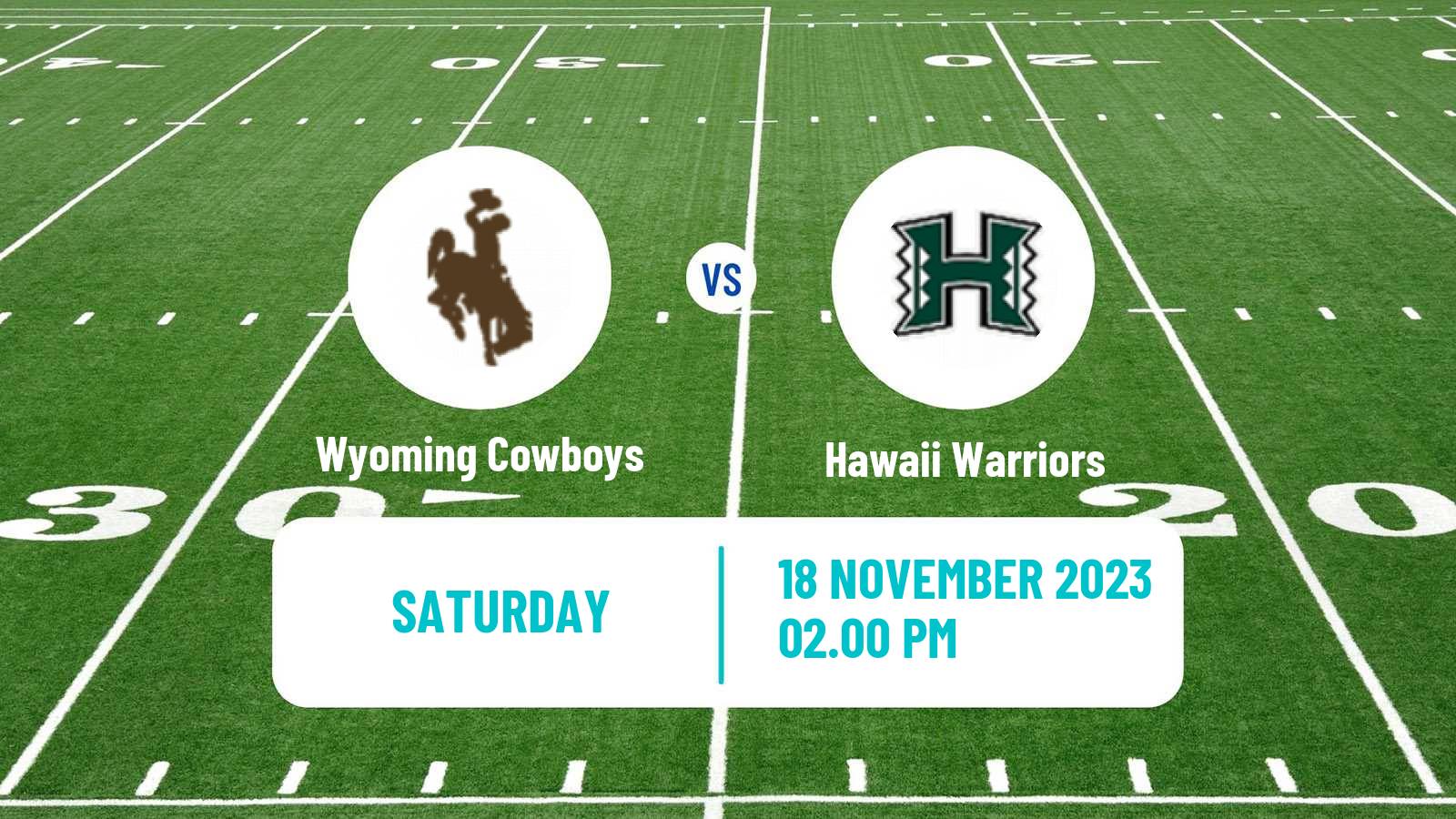 American football NCAA College Football Wyoming Cowboys - Hawaii Warriors