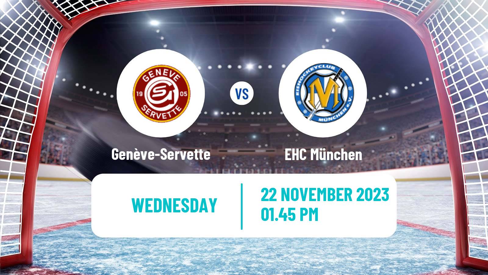 Hockey Champions League Ice Hockey Genève-Servette - EHC München