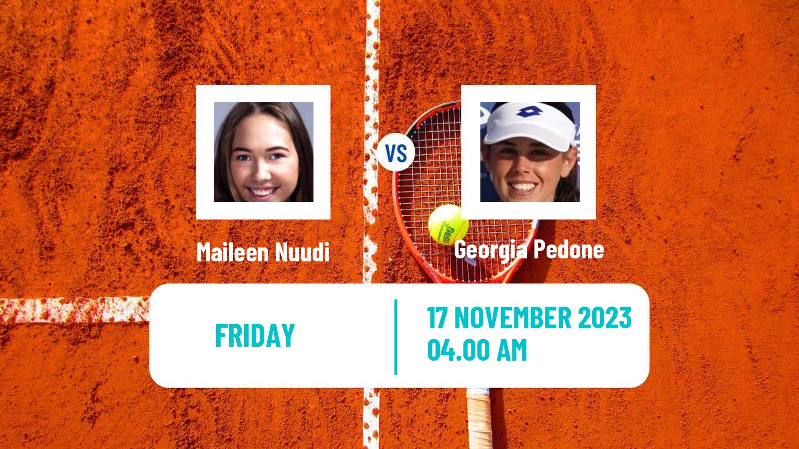 Tennis ITF W25 Solarino 3 Women Maileen Nuudi - Georgia Pedone
