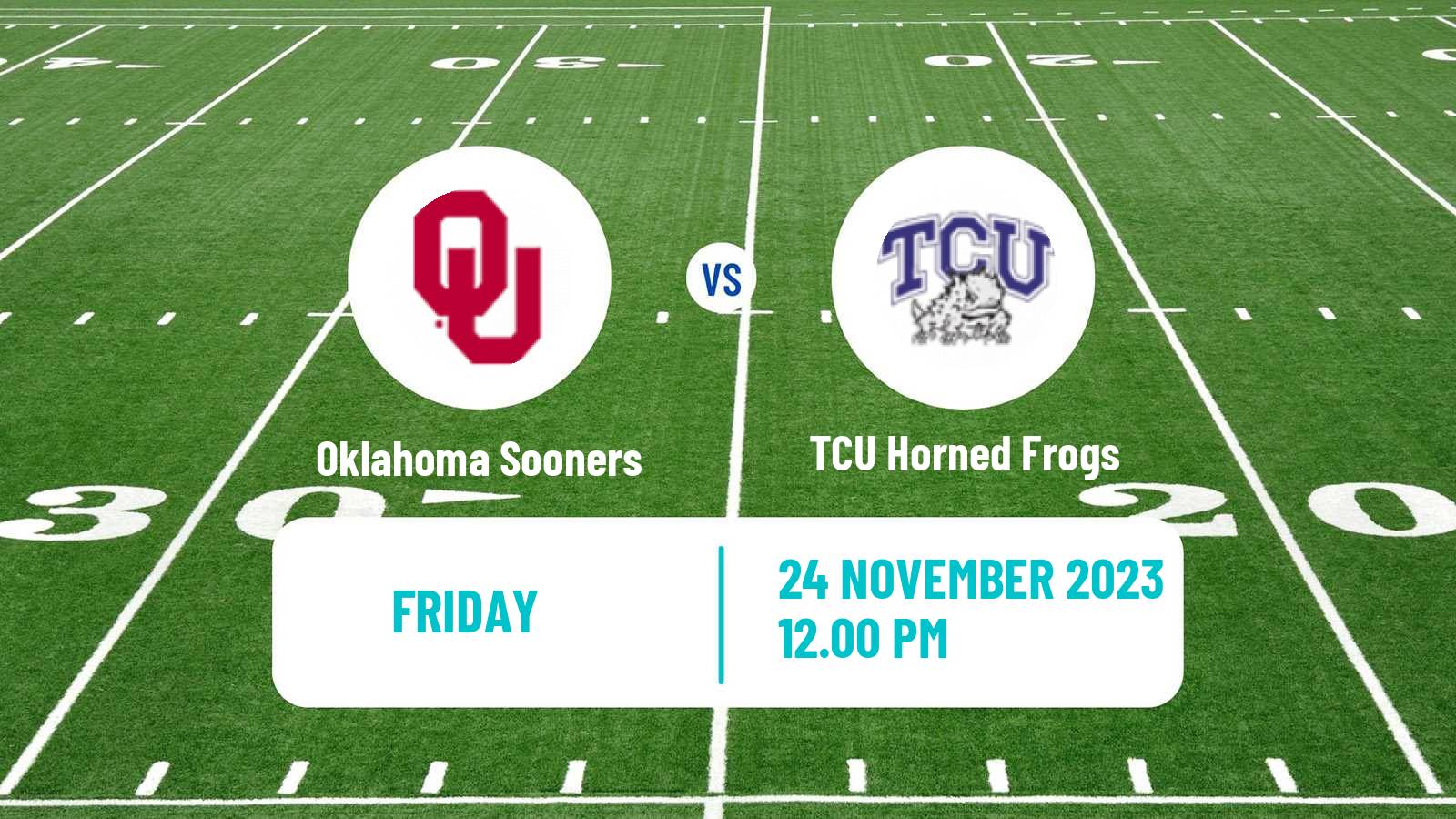 American football NCAA College Football Oklahoma Sooners - TCU Horned Frogs