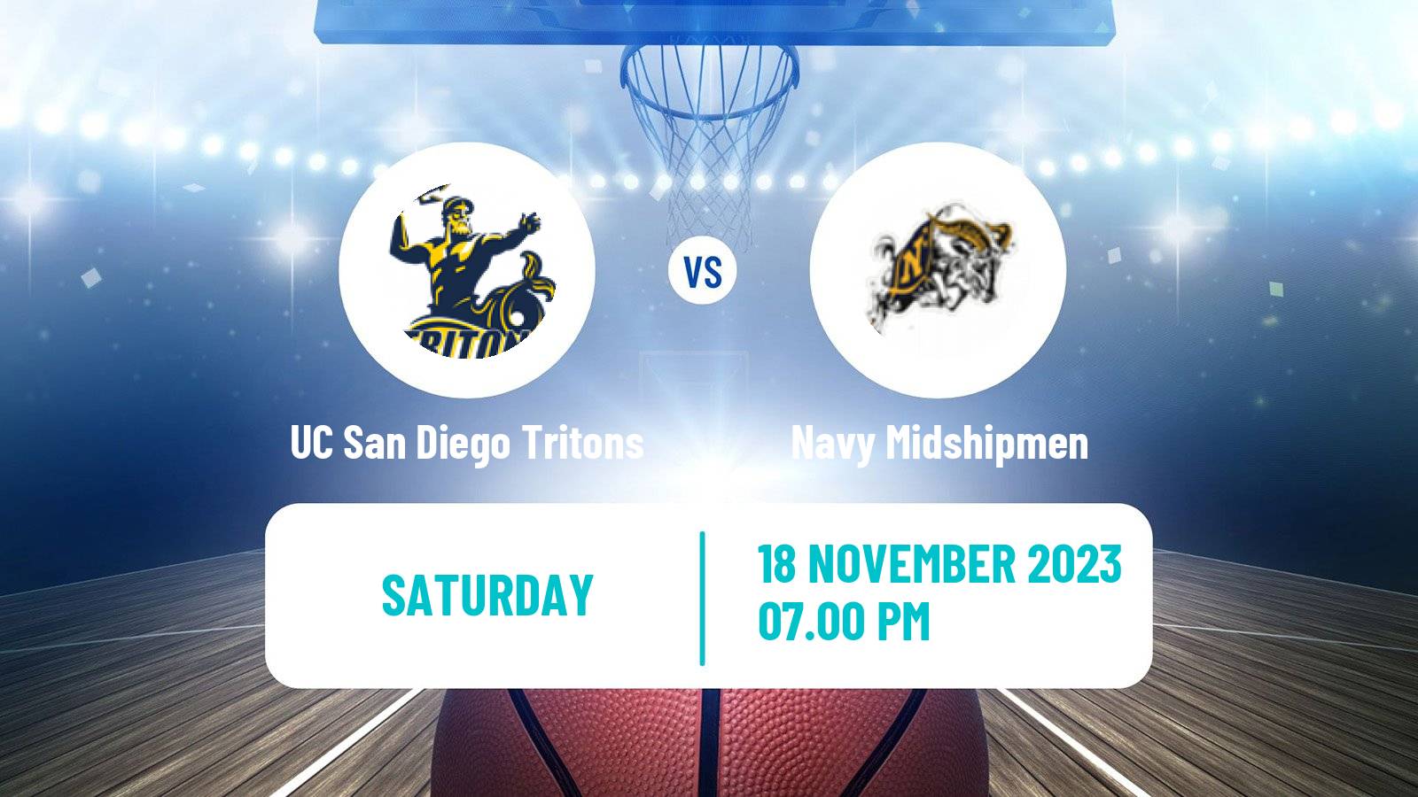 Basketball NCAA College Basketball UC San Diego Tritons - Navy Midshipmen