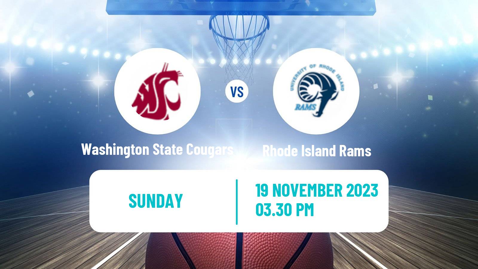 Basketball NCAA College Basketball Washington State Cougars - Rhode Island Rams