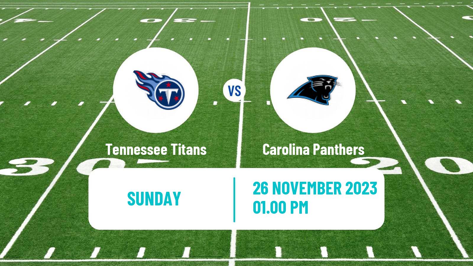 American football NFL Tennessee Titans - Carolina Panthers