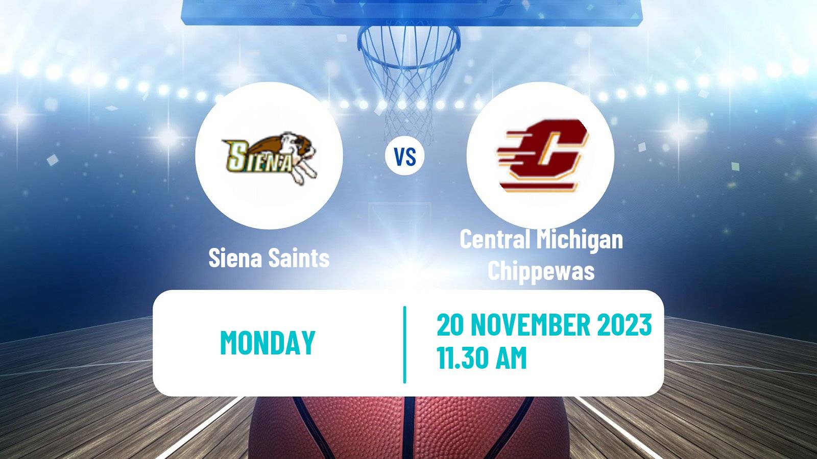 Basketball NCAA College Basketball Siena Saints - Central Michigan Chippewas