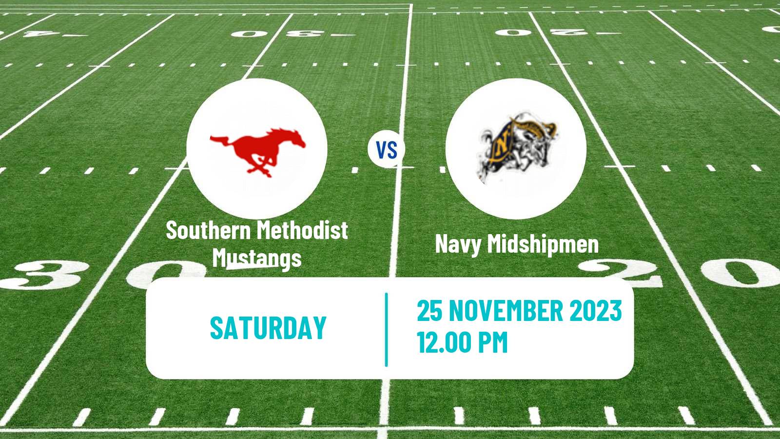 American football NCAA College Football Southern Methodist Mustangs - Navy Midshipmen