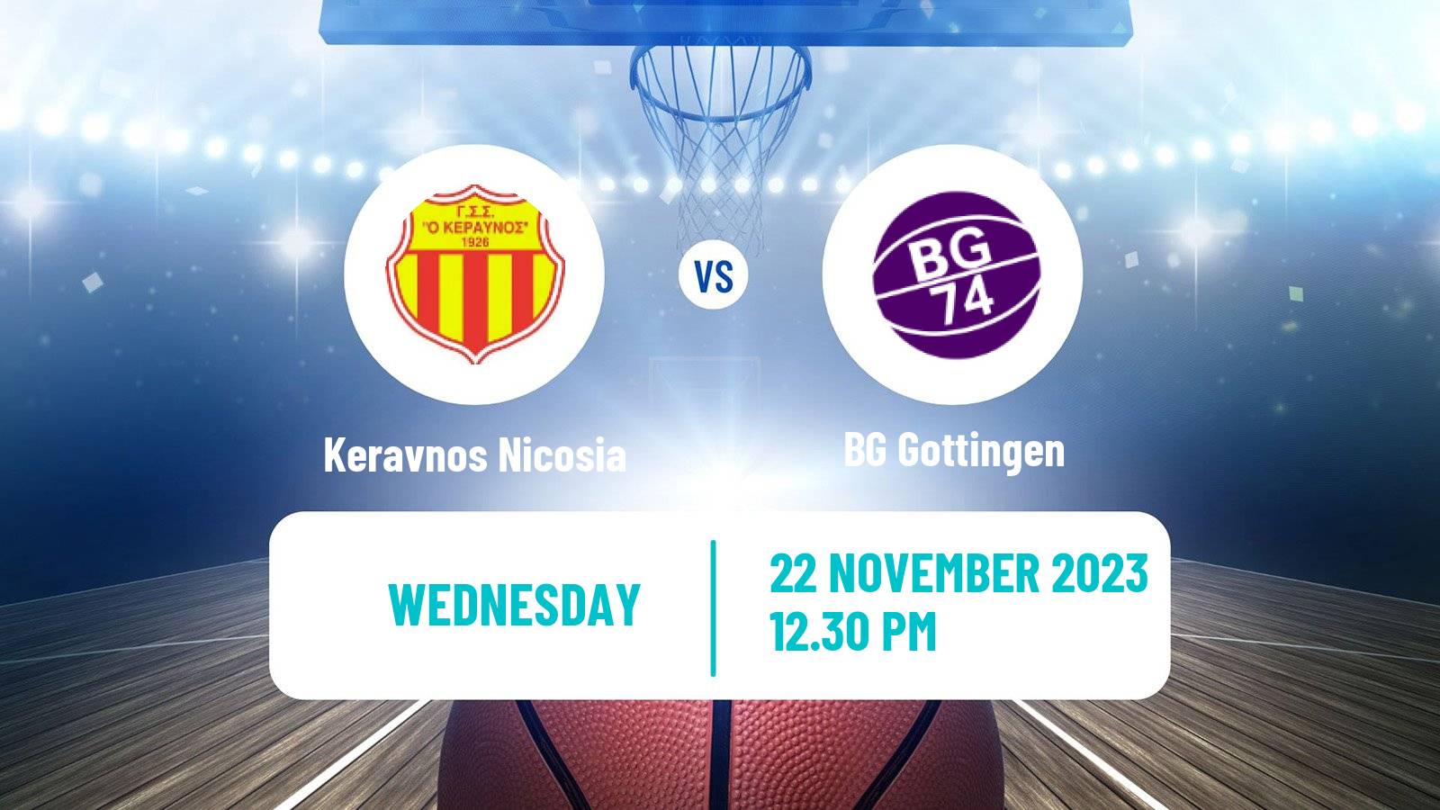 Basketball FIBA Europe Cup Keravnos Nicosia - BG Göttingen