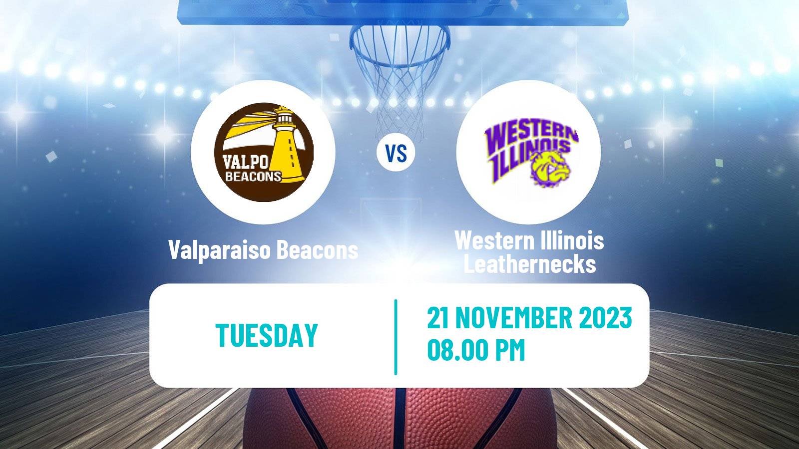 Basketball NCAA College Basketball Valparaiso Beacons - Western Illinois Leathernecks