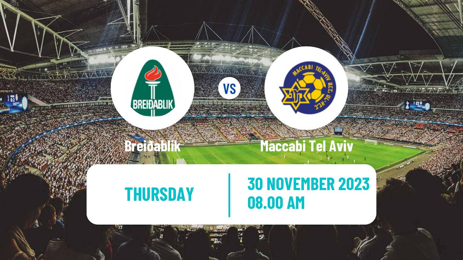 Soccer UEFA Europa Conference League Breiðablik - Maccabi Tel Aviv