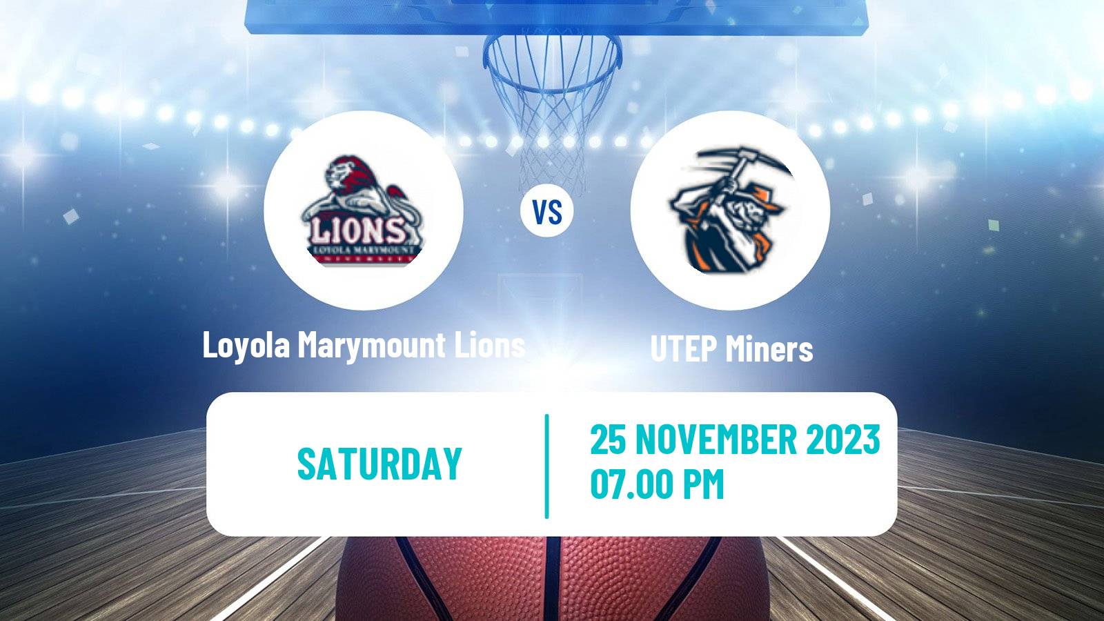 Basketball NCAA College Basketball Loyola Marymount Lions - UTEP Miners