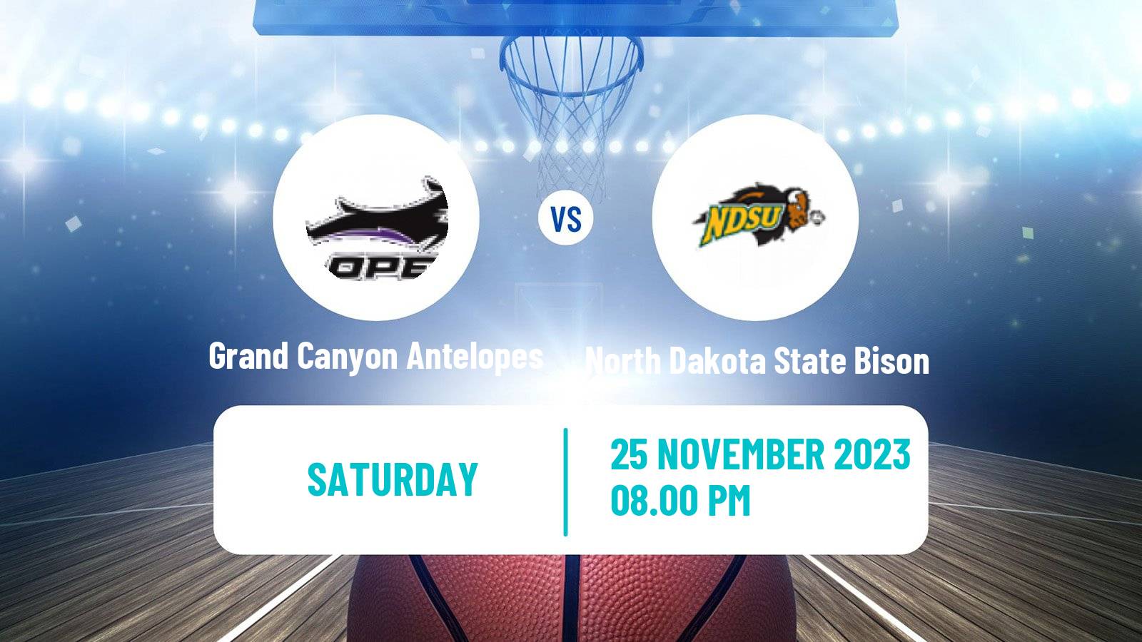 Basketball NCAA College Basketball Grand Canyon Antelopes - North Dakota State Bison