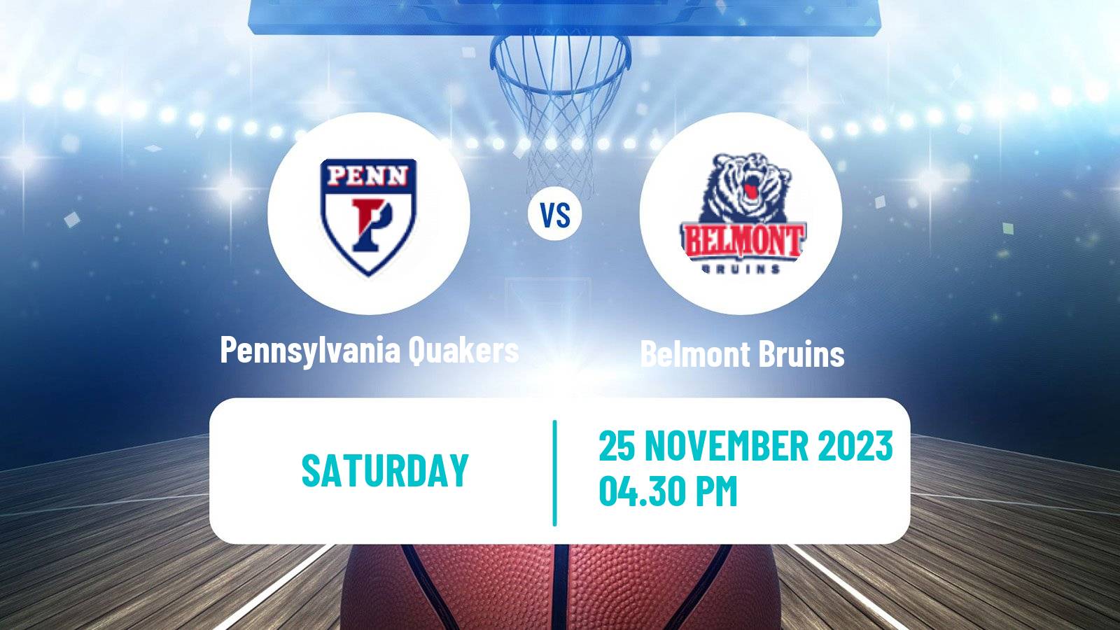 Basketball NCAA College Basketball Pennsylvania Quakers - Belmont Bruins