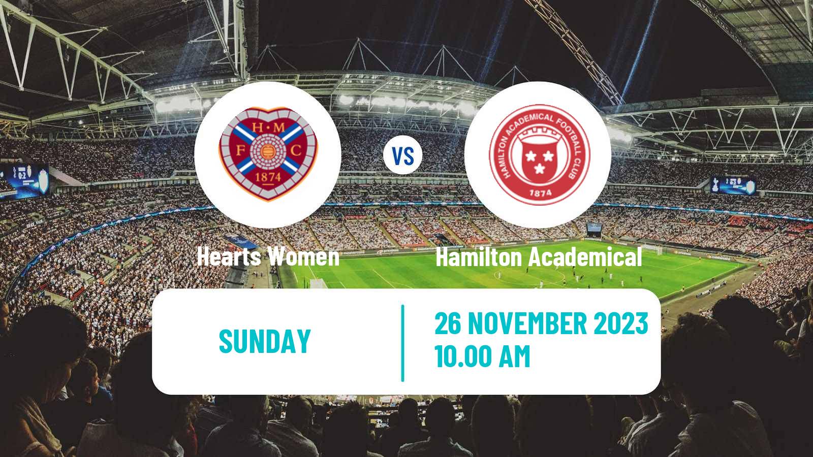 Soccer Scottish SWPL 1 Women Hearts - Hamilton Academical