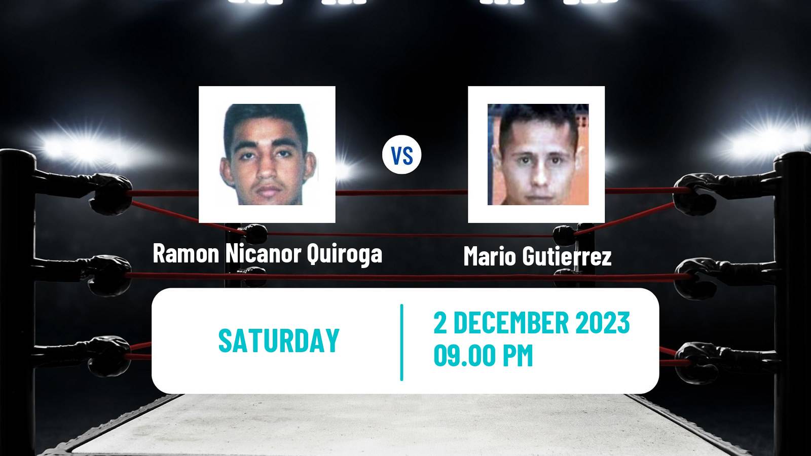 Boxing Flyweight WBA Fedelatin Title Men Ramon Nicanor Quiroga - Mario Gutierrez